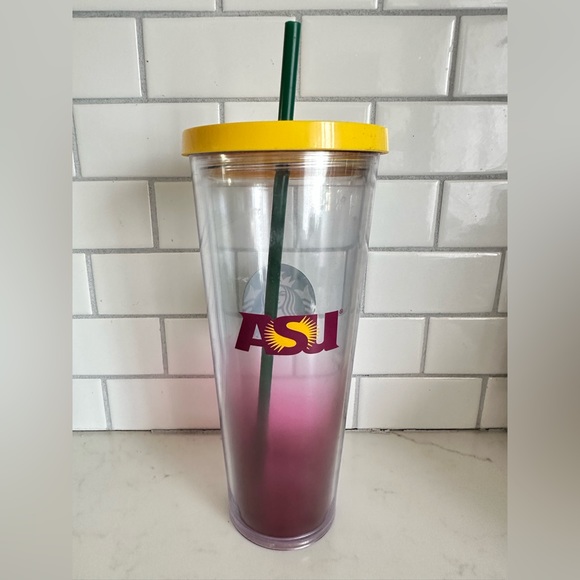2014 Starbucks ASU Arizona State
University Cold Tumbler Straw Cup, 24oz - Picture 1 of 3